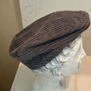 Grey Corduroy Newsboy Hat